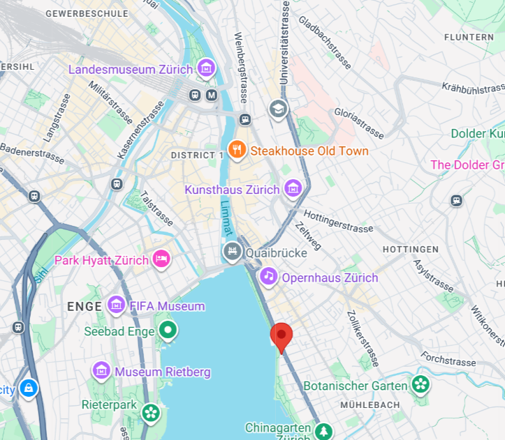 Map of IRAZ Zurich Office
